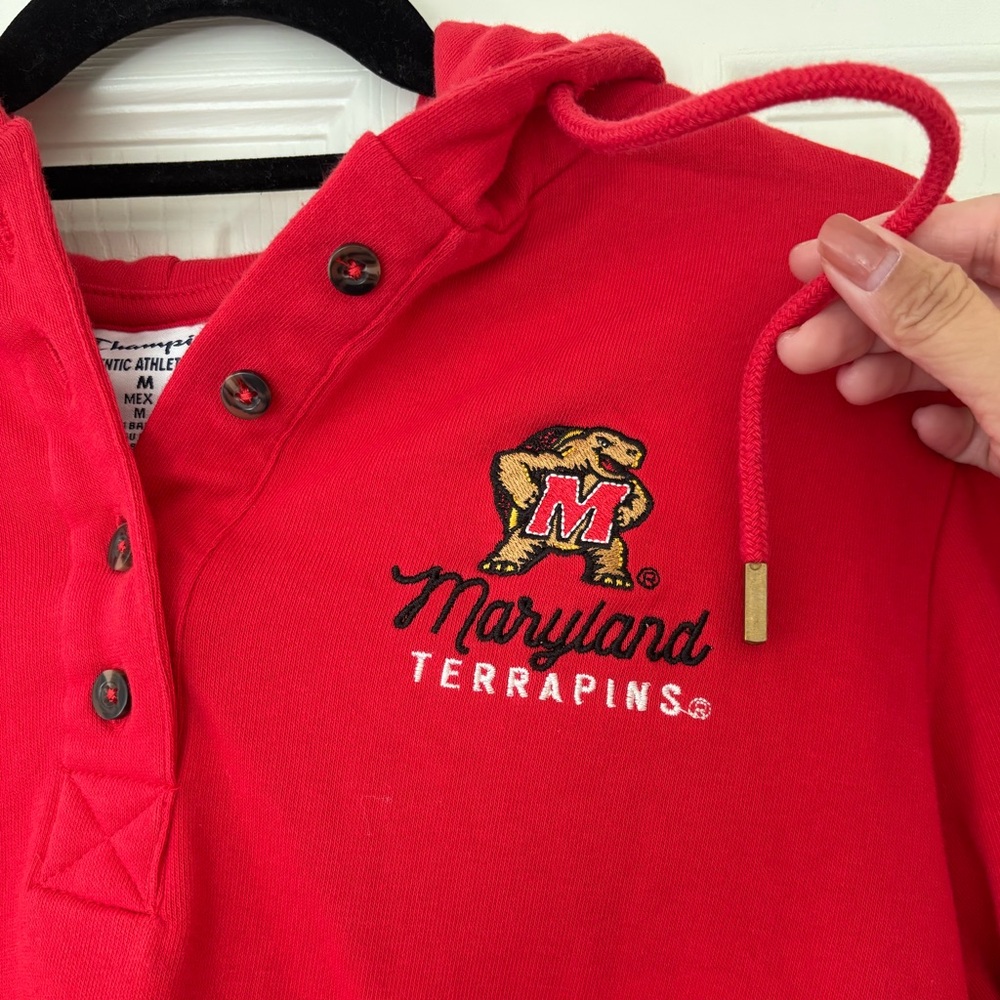 Champion University of Maryland UMD Hoodie with Terrapin Design and Logo - Picture 3 of 5